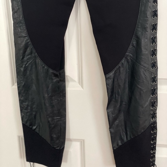 Haute Hippie Lace Up Leather Leggings Size M - Picture 6 of 15